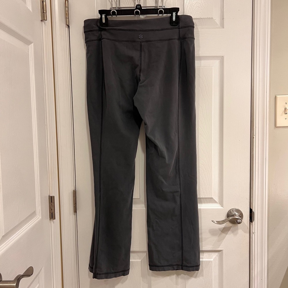 Old Navy Do a Little Yoga Pants Charcoal Grey Mid Rise Straight Leg Womens L - Picture 2 of 9